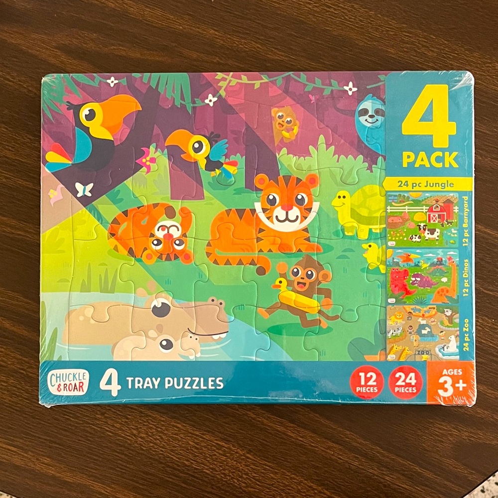 Chuckle & Roar 4-pack Interlocking Tray Puzzles.